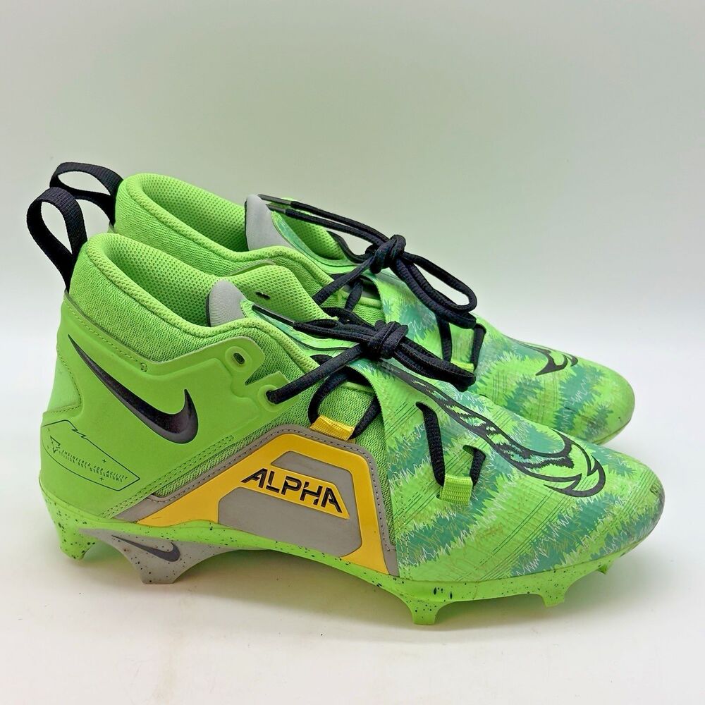 Nike Alpha Menace Pro 3 Mid Football Cleats Men's 8.5 Green Lace Up FB8442-303